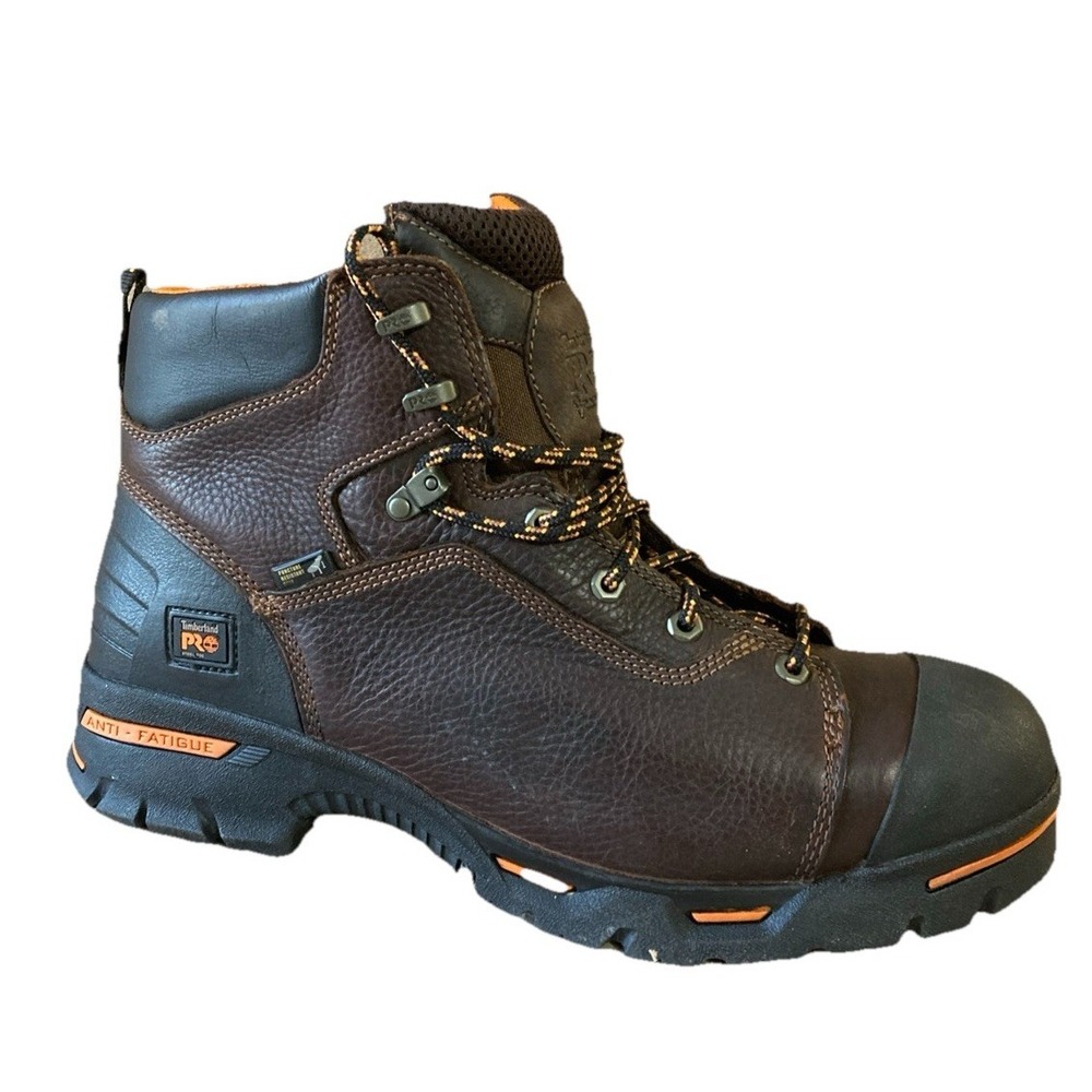 Timberland Pro Endurance 6" Steel Safety Toe Work Boots Mens‎ Sz 7.5 M New Brown